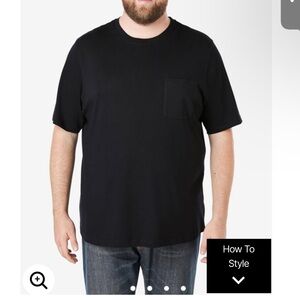 KingSize Men's Black Pocket T-Shirt.  Brand New in Package. 4XLT
